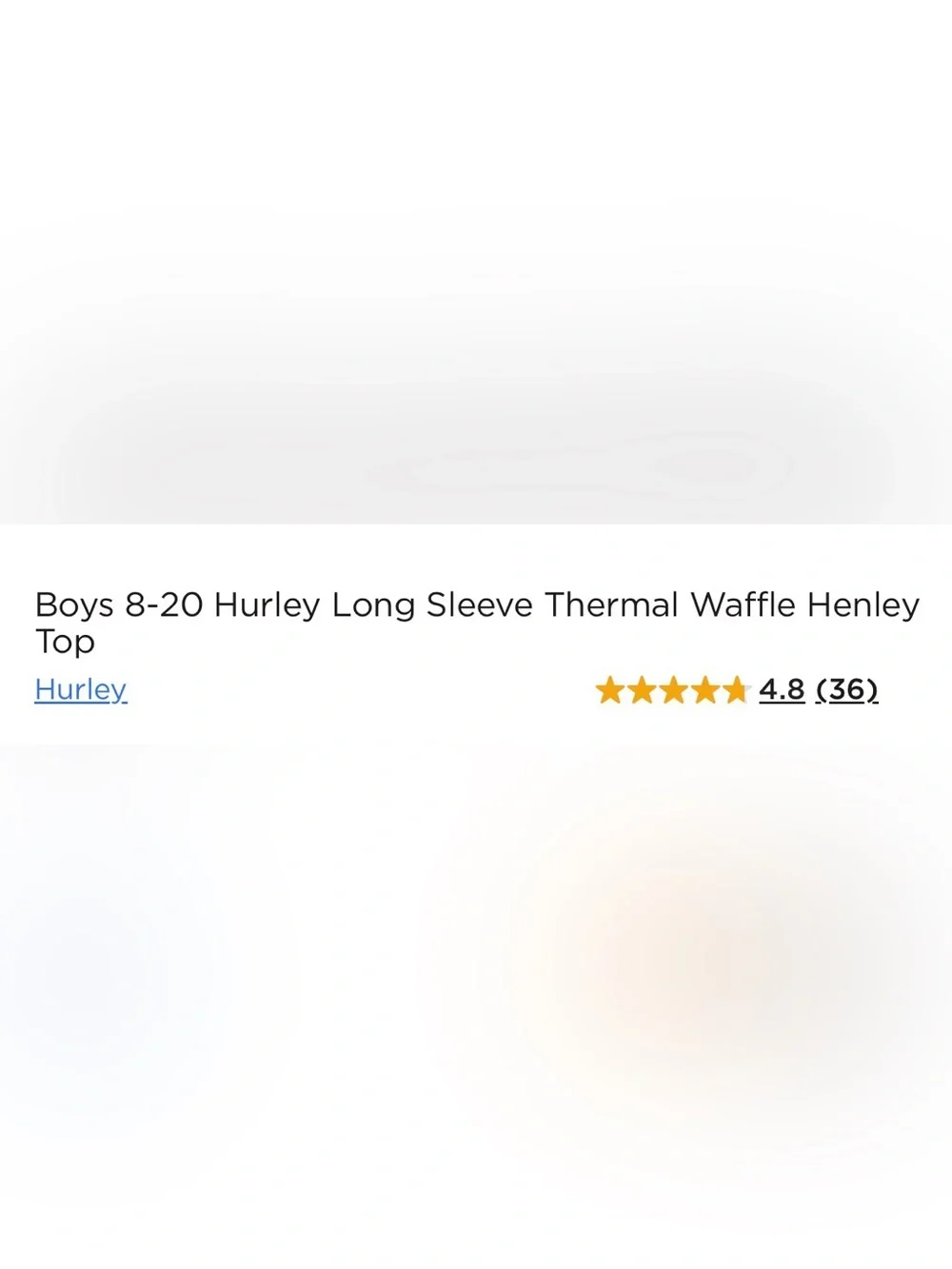 NWOT.‎ Hurley Thermal Shirt. Boys S.